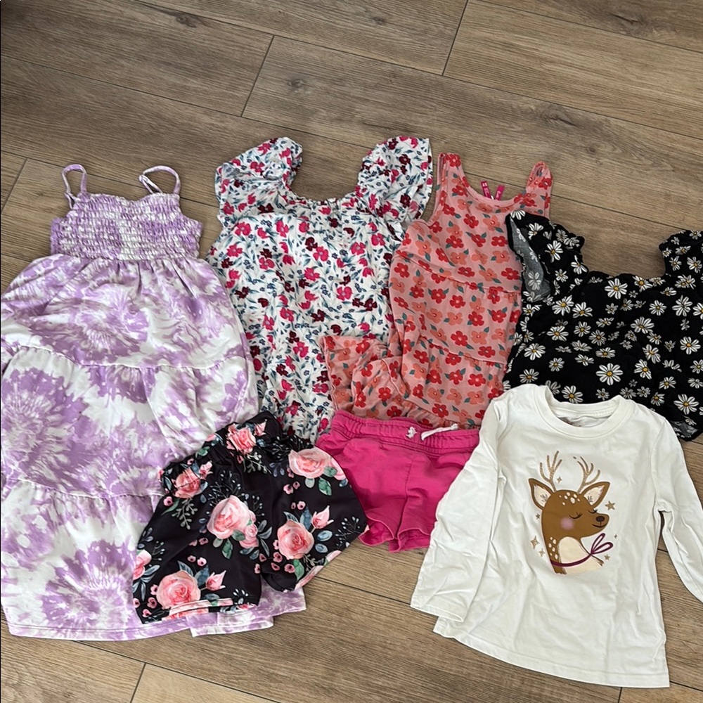 Girls' Floral and Animal Print Clothing Set